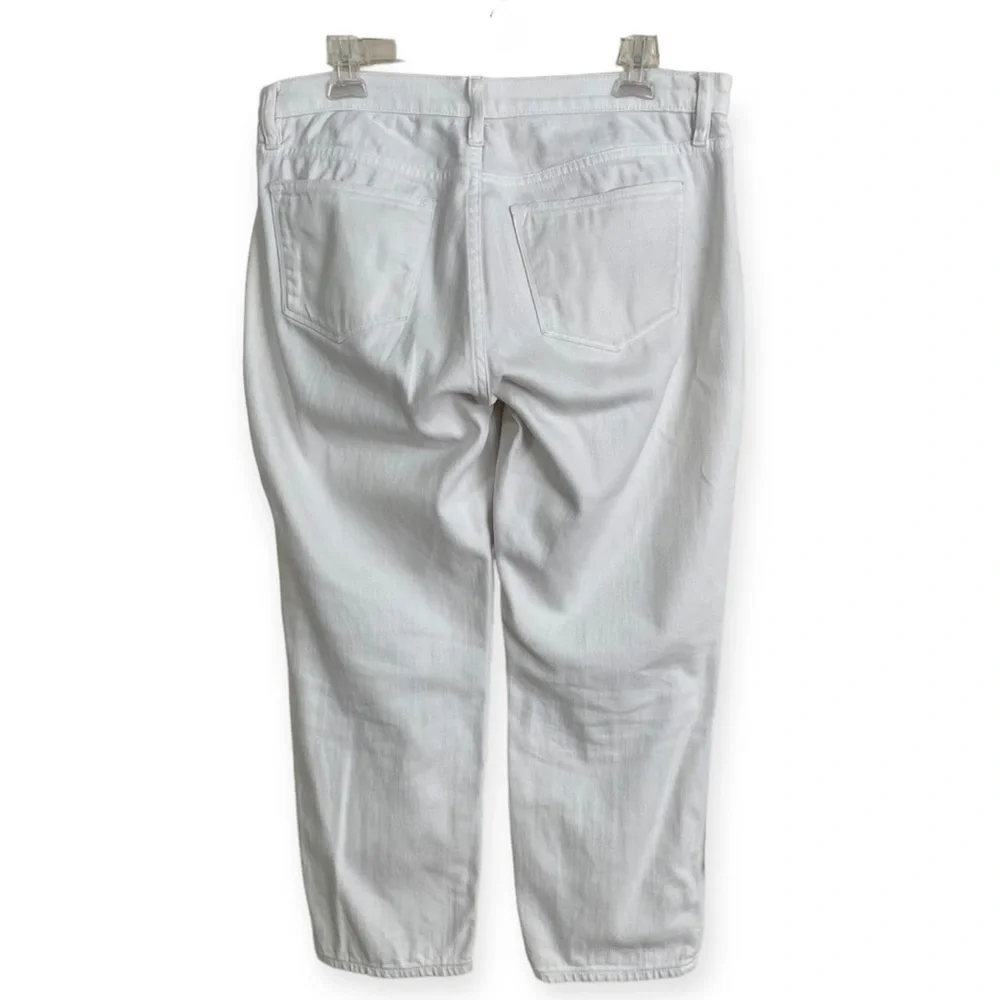 J. Crew Stretch White Denim Cropped Jeans Size 30 Summer Basic Neutral